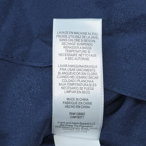 Dress the Population NWOT Alicia Midnight Blue Crepe Bodice Chiffon Dress - Picture 10 of 15